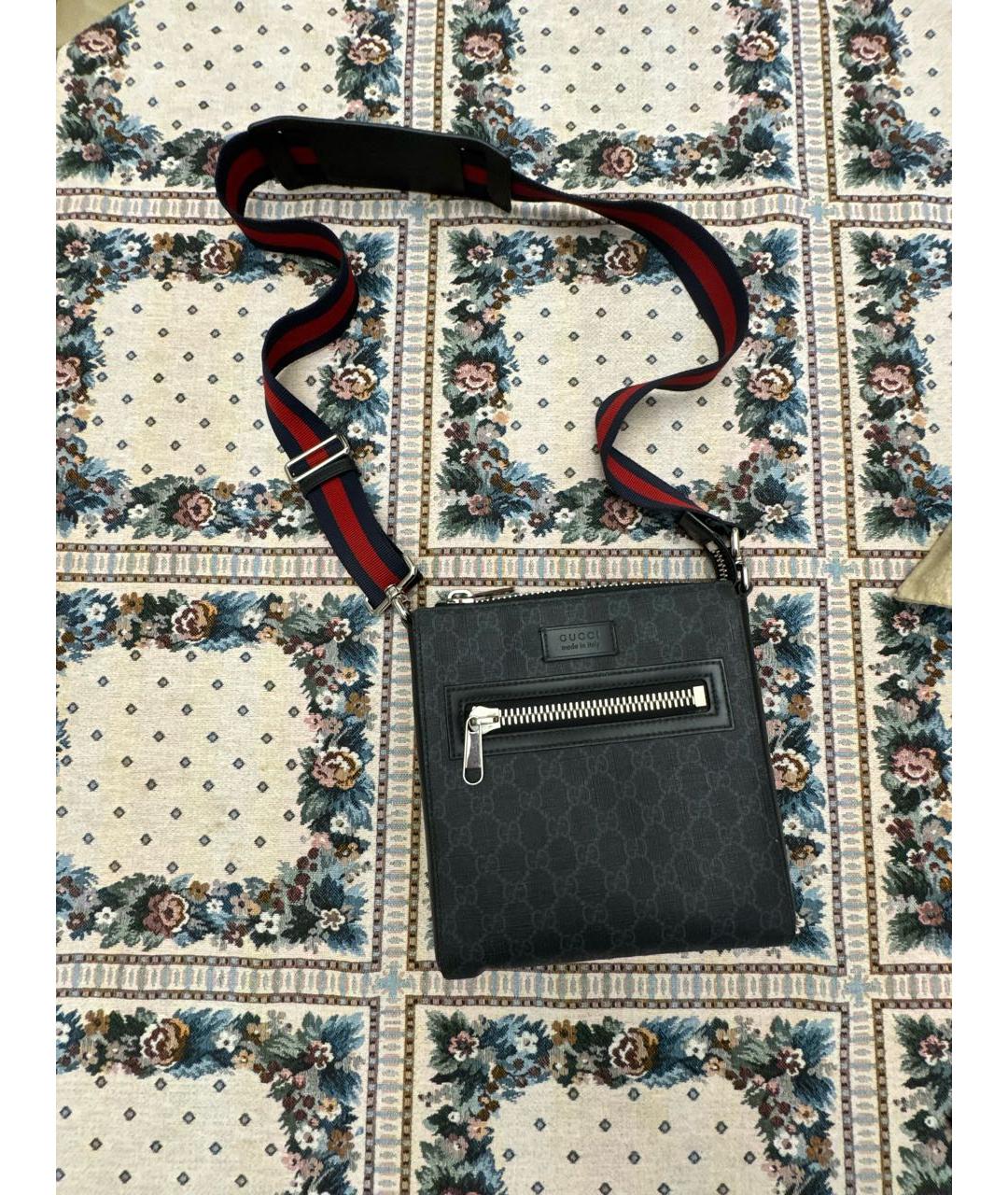 GUCCI Черная сумка на плечо из канвы, фото 5
