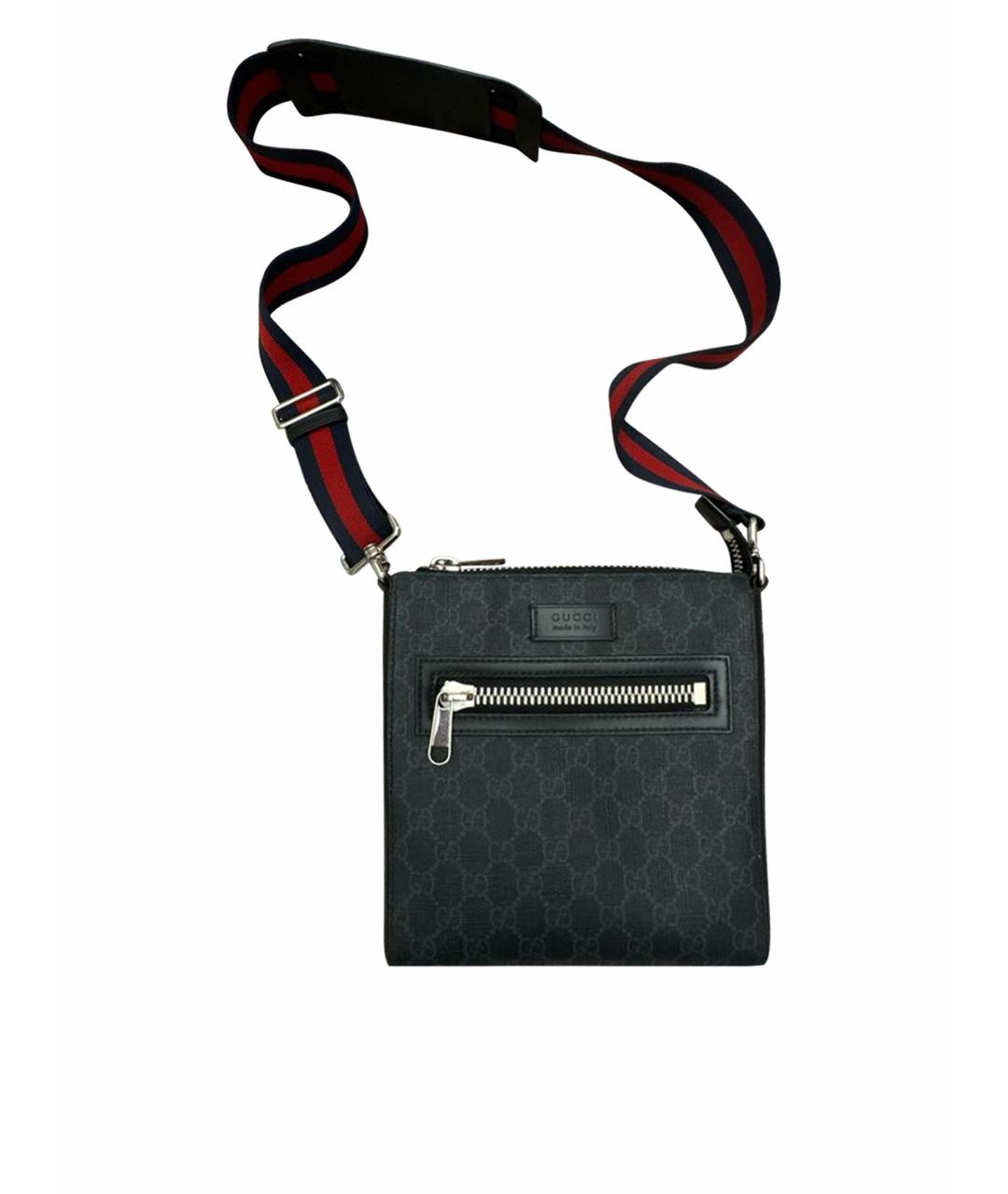 GUCCI Черная сумка на плечо из канвы, фото 1