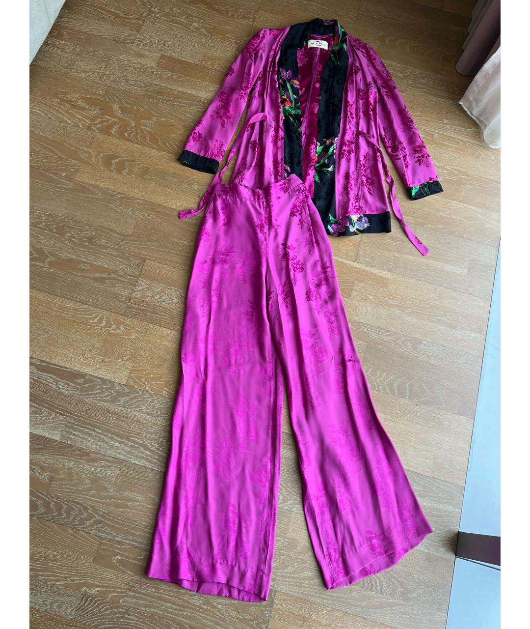 ETRO Фуксия шелковый костюм с брюками, фото 3