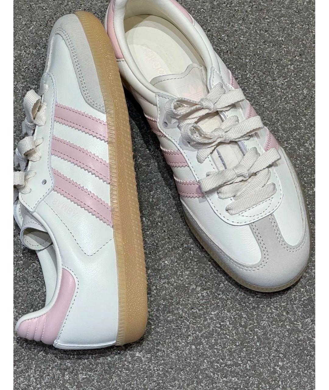 ADIDAS Белые кожаные кроссовки, фото 4