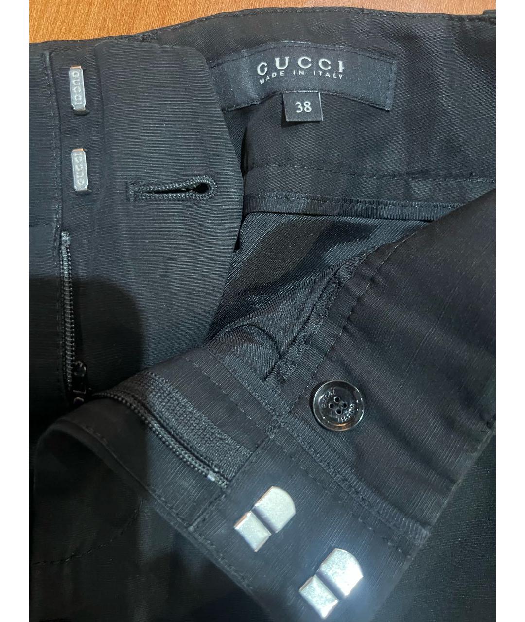 GUCCI Черные хлопковые брюки узкие, фото 3