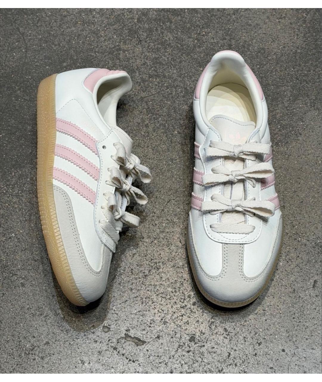 ADIDAS Белые кожаные кроссовки, фото 4