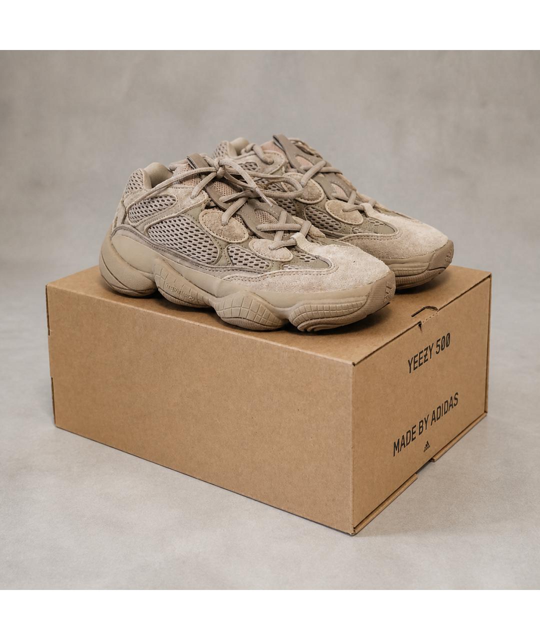 ADIDAS YEEZY Бежевые замшевые кроссовки, фото 2