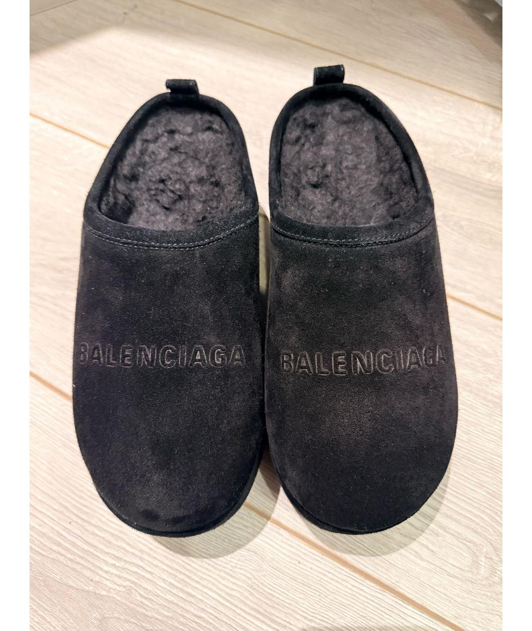 BALENCIAGA Черные замшевые сабо, фото 2