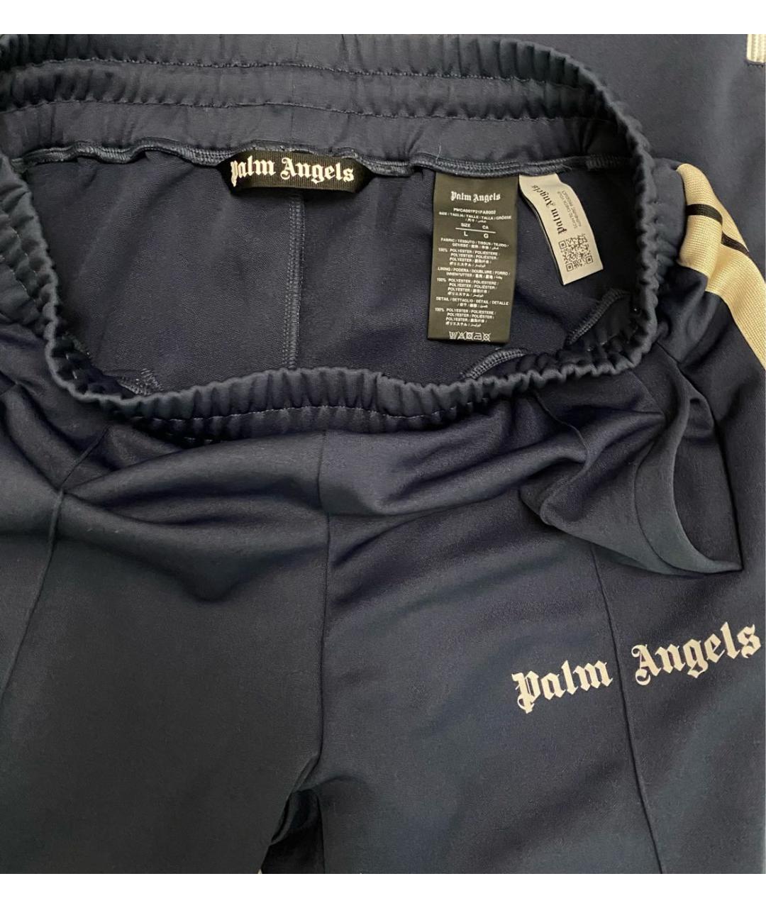 PALM ANGELS Темно-синие полиэстеровые повседневные брюки, фото 4