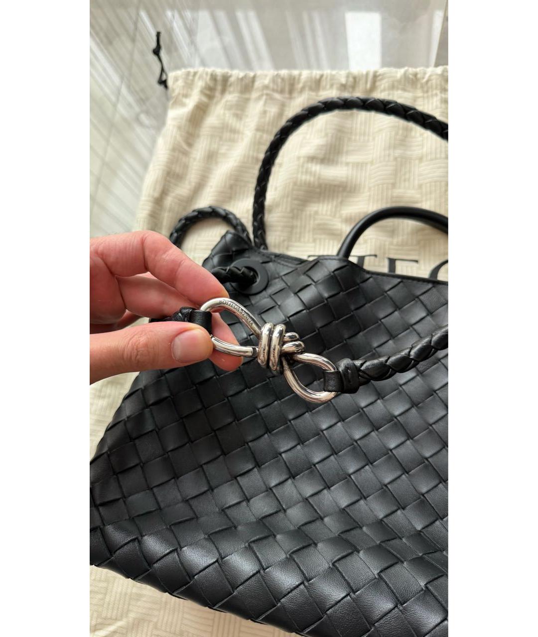 BOTTEGA VENETA Черная кожаная сумка тоут, фото 6