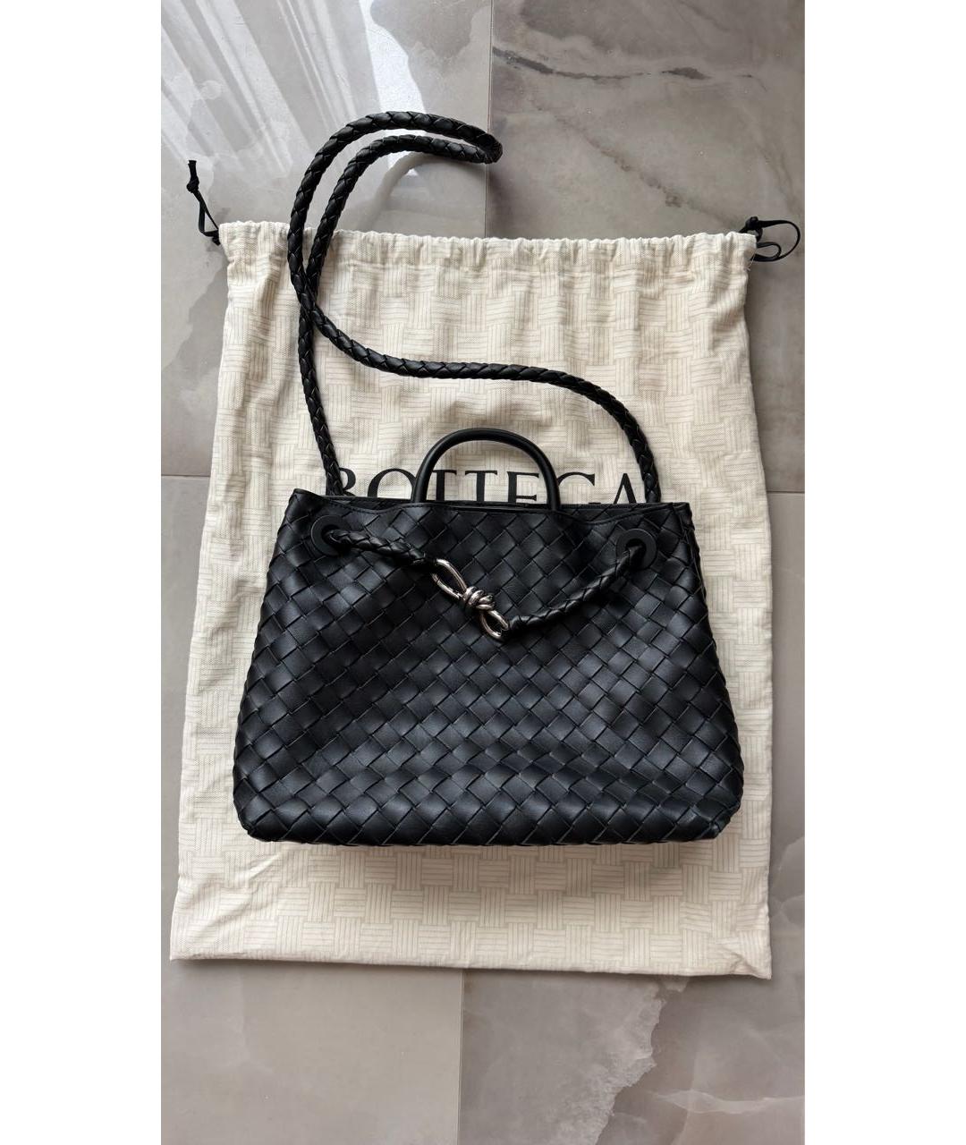 BOTTEGA VENETA Черная кожаная сумка тоут, фото 8