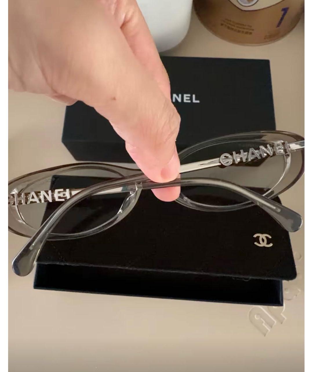 CHANEL Серые пластиковые солнцезащитные очки, фото 5