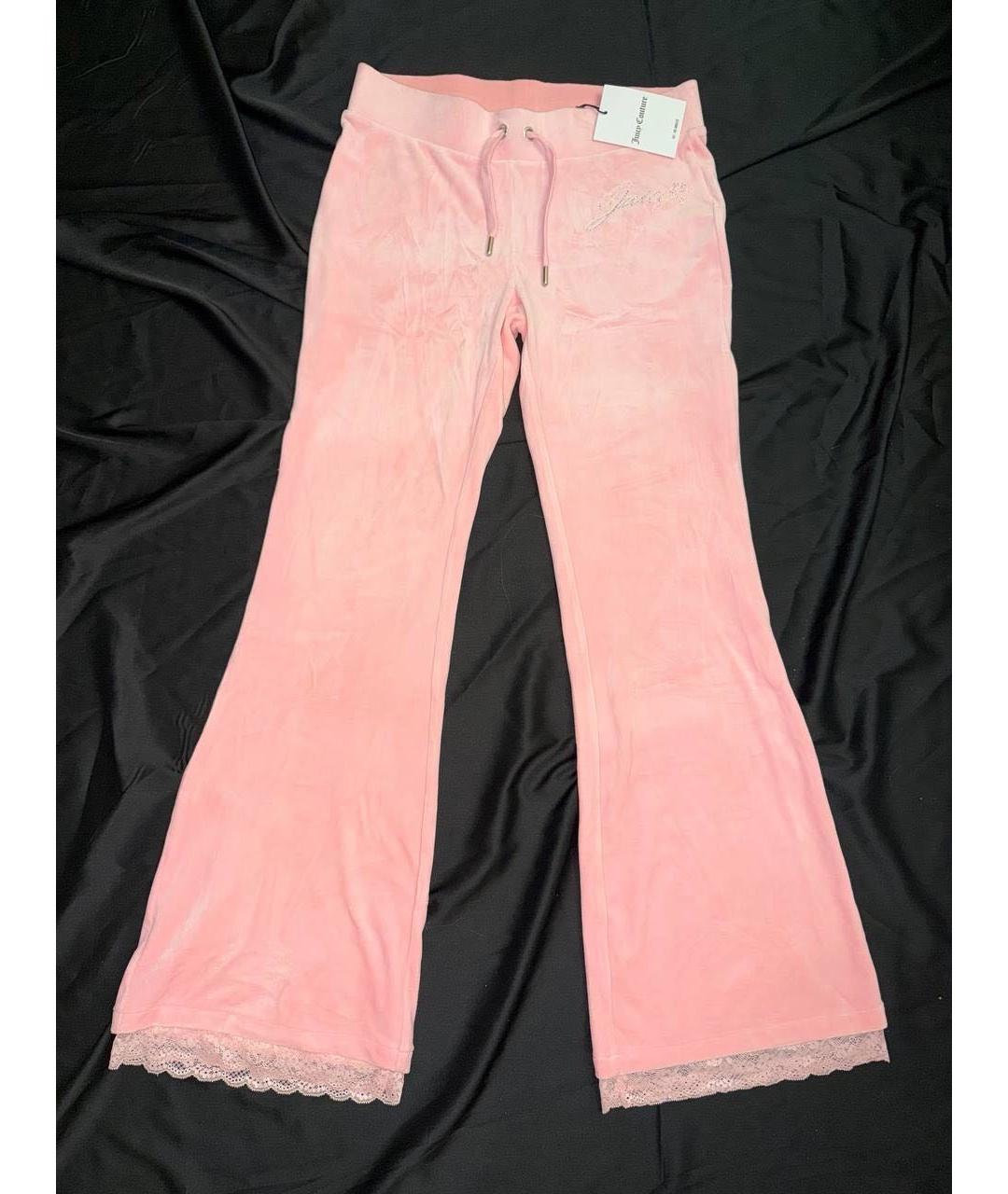 JUICY COUTURE Розовые полиэстеровые прямые брюки, фото 8