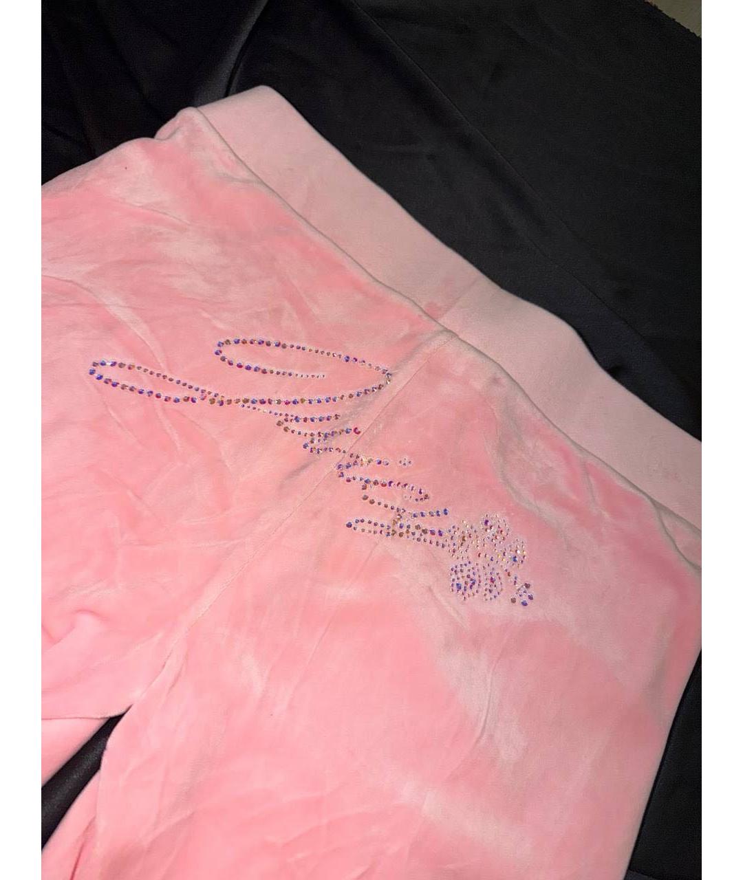 JUICY COUTURE Розовые полиэстеровые прямые брюки, фото 4