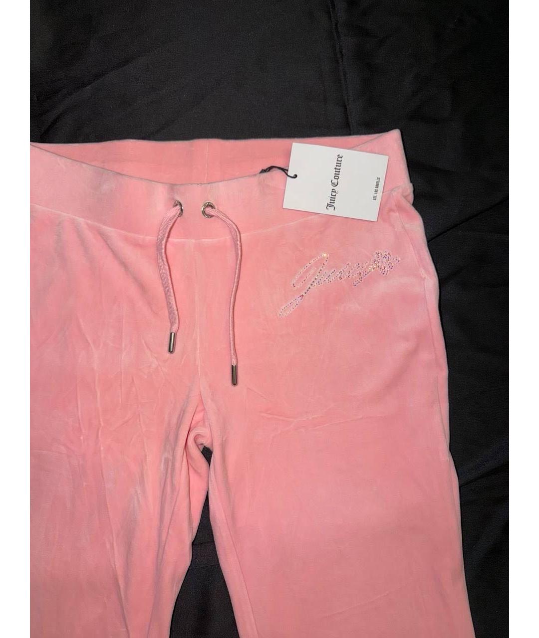 JUICY COUTURE Розовые полиэстеровые прямые брюки, фото 2