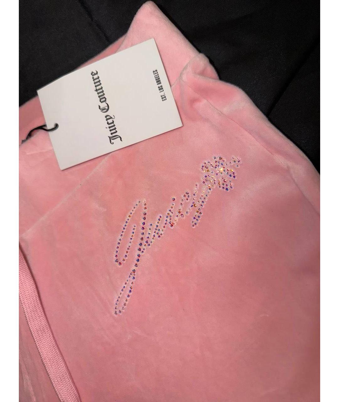 JUICY COUTURE Розовые полиэстеровые прямые брюки, фото 3