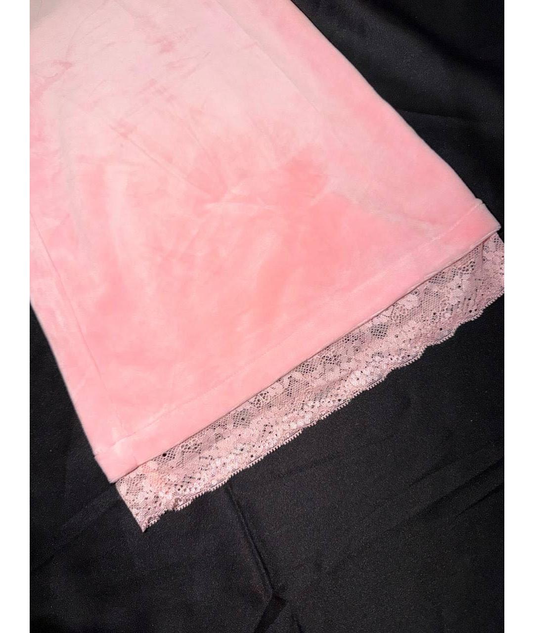 JUICY COUTURE Розовые полиэстеровые прямые брюки, фото 5