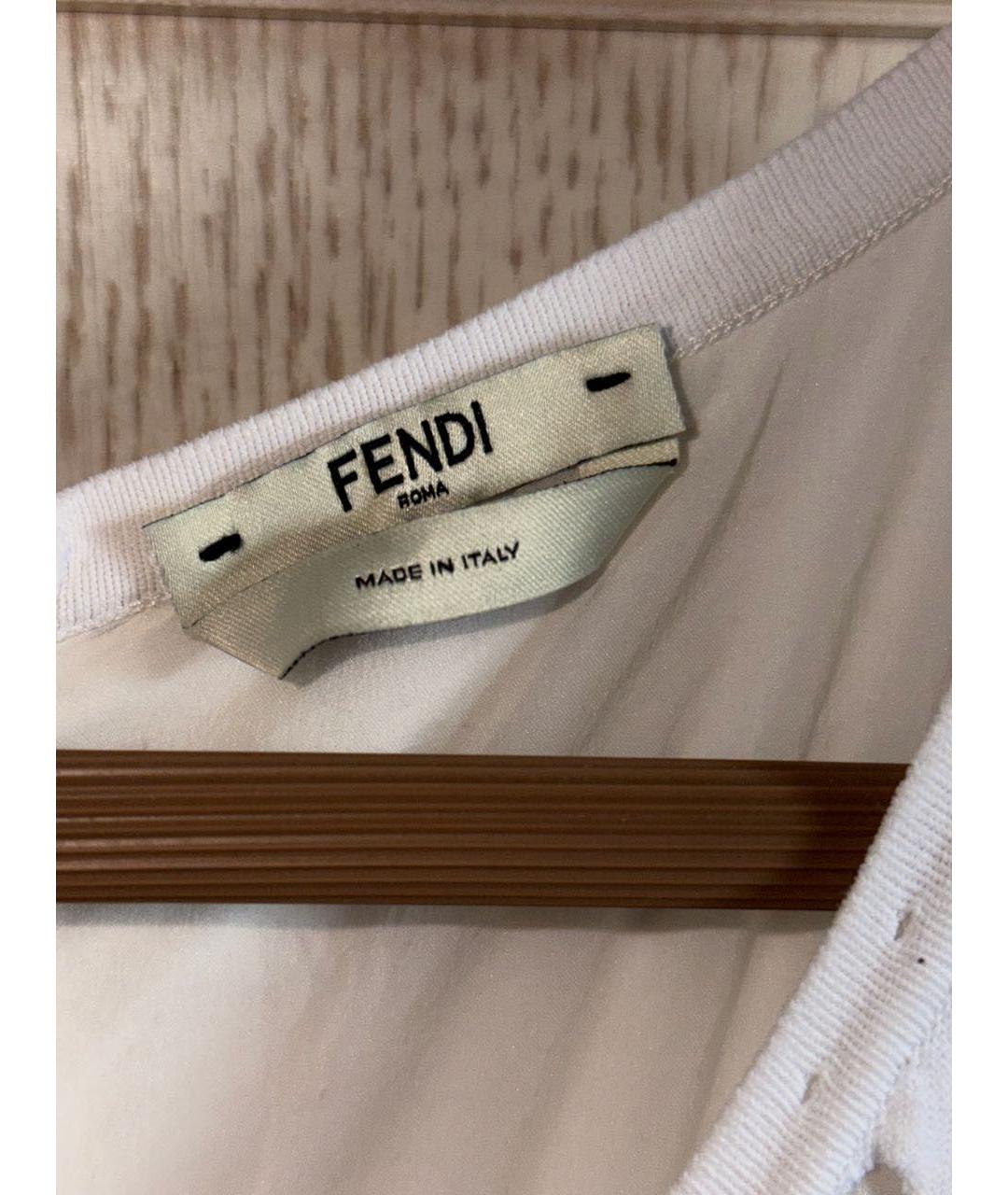 FENDI Белое хлопковое повседневное платье, фото 3