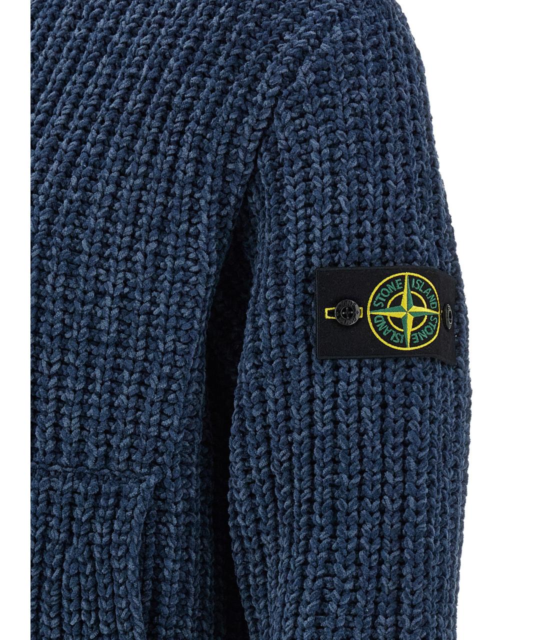 STONE ISLAND Синий хлопковый кардиган, фото 4