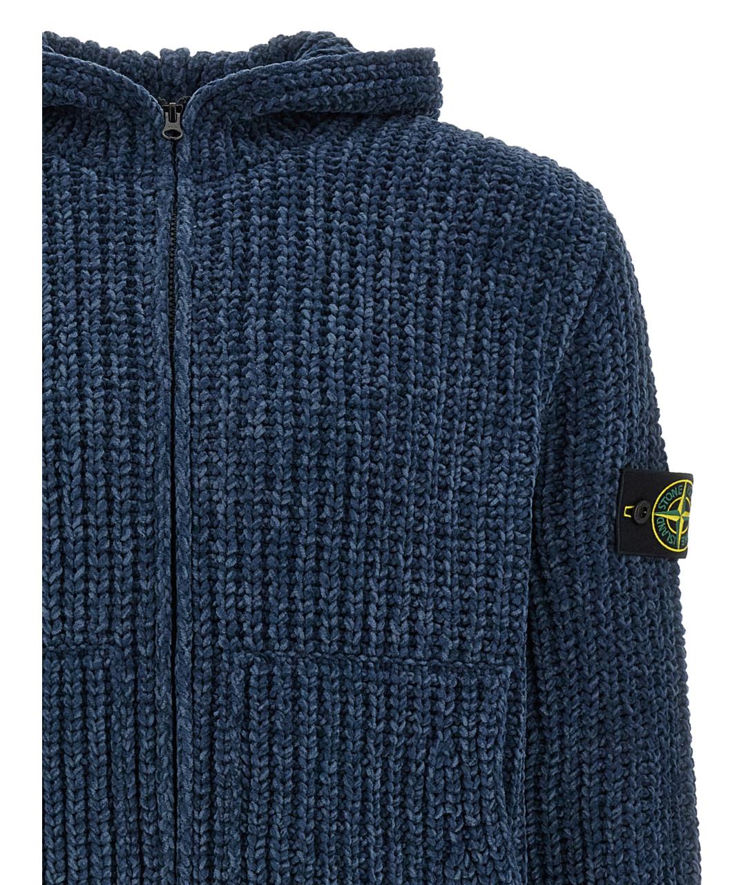 STONE ISLAND Синий хлопковый кардиган, фото 3