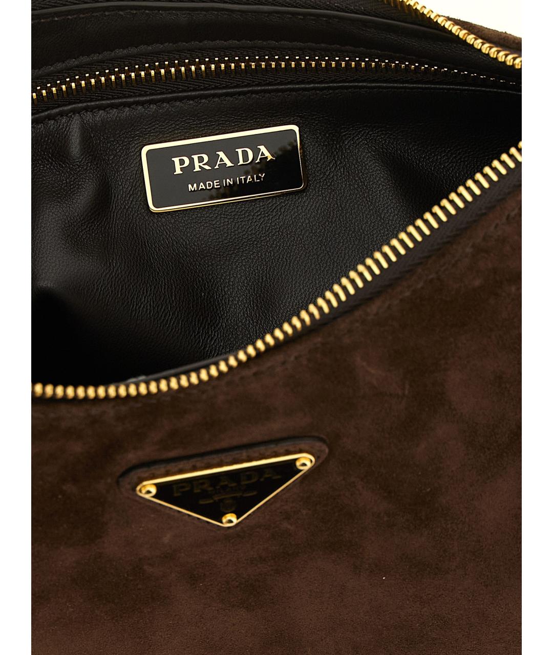 PRADA Коричневая замшевая сумка через плечо, фото 4