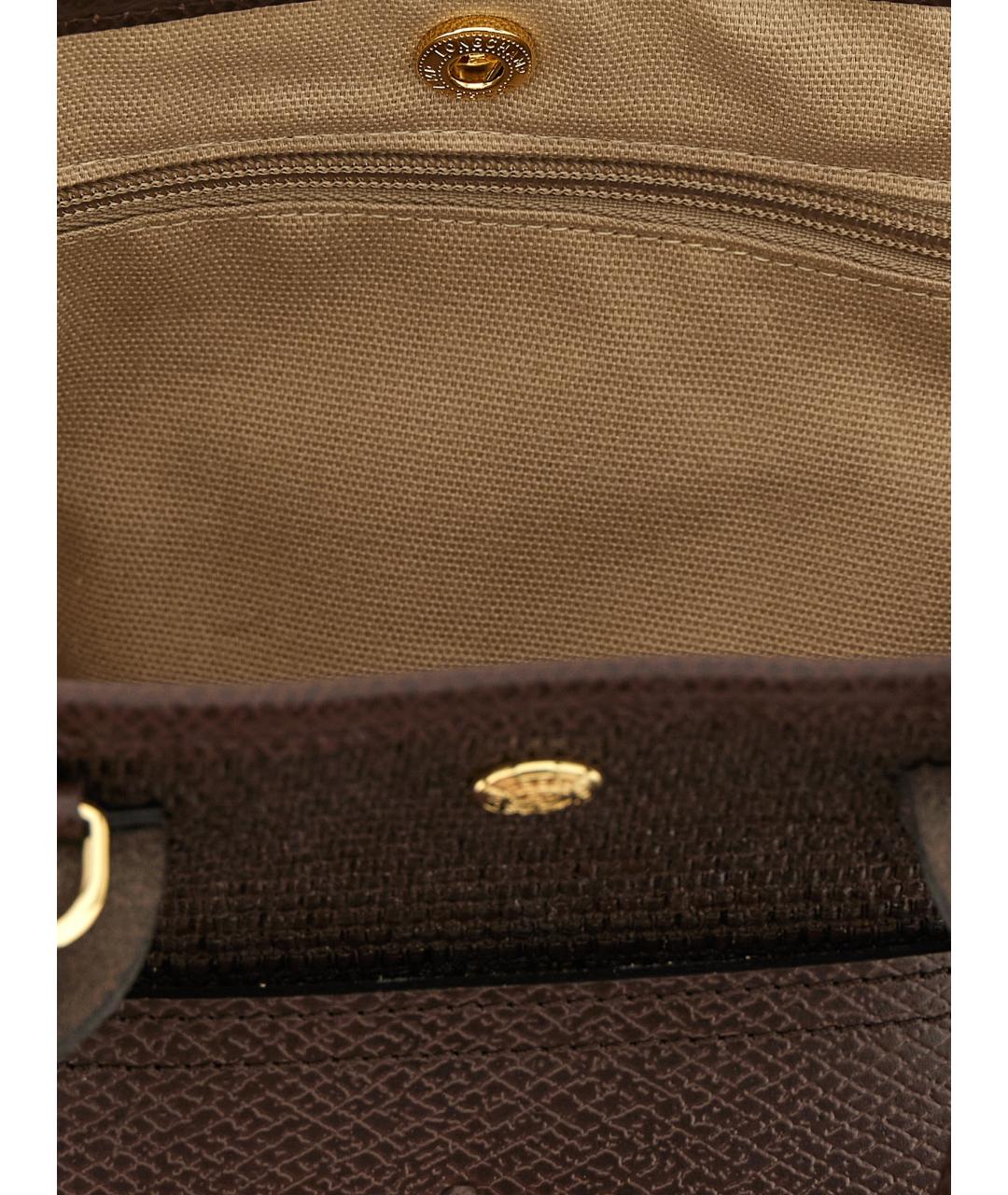 LONGCHAMP Коричневая хлопковая сумка тоут, фото 4