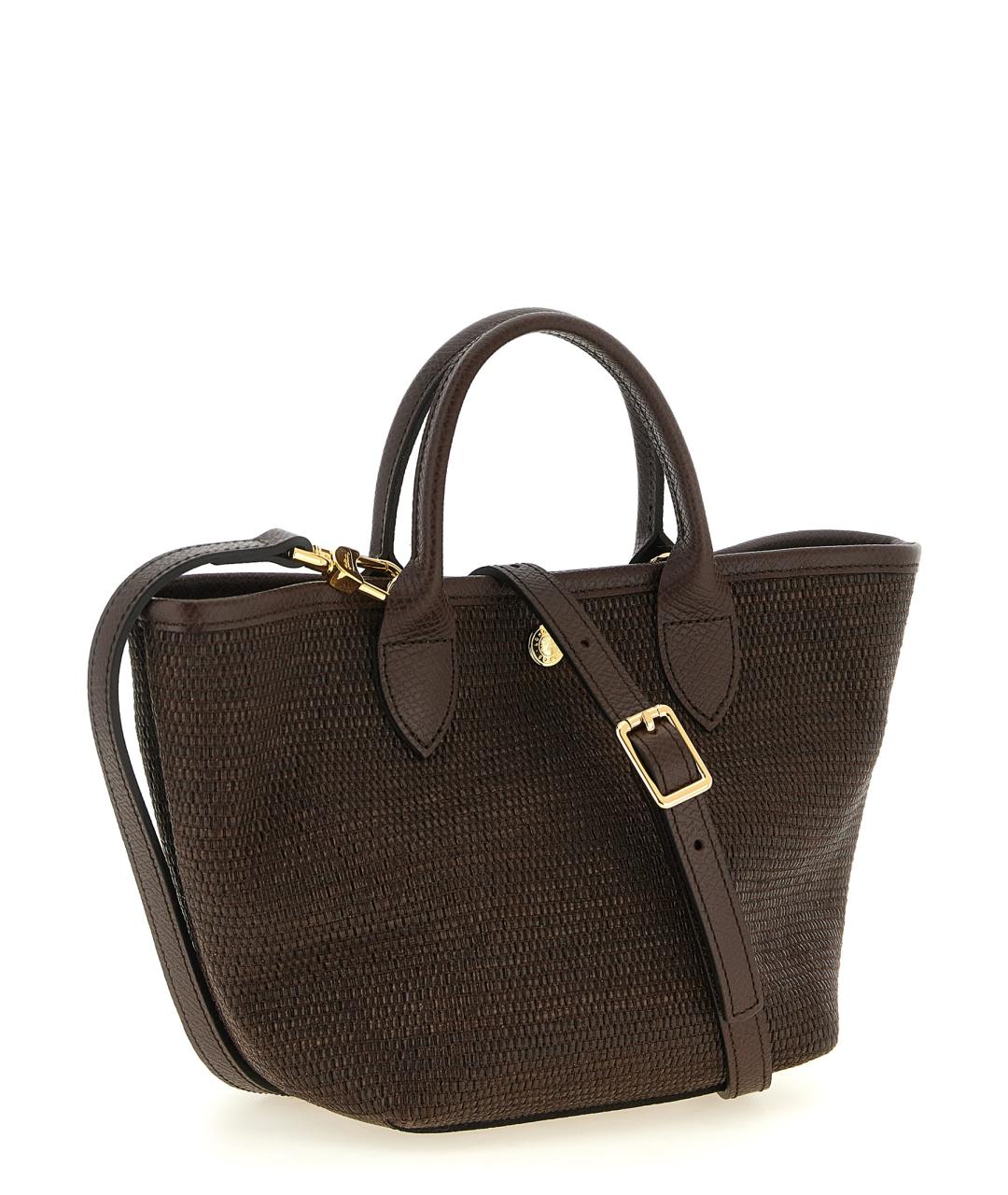 LONGCHAMP Коричневая хлопковая сумка тоут, фото 2