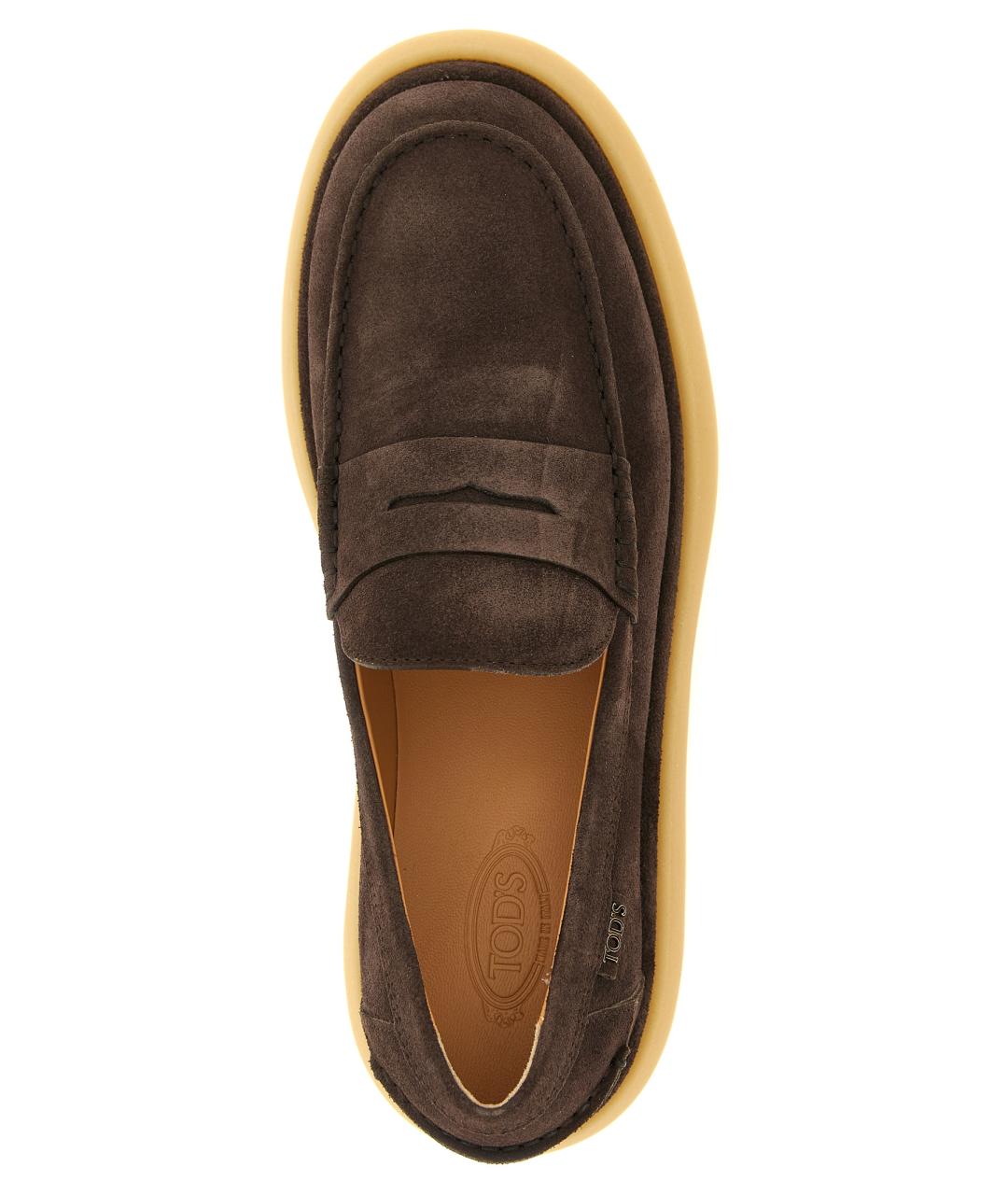 TOD'S Коричневые замшевые лоферы, фото 4