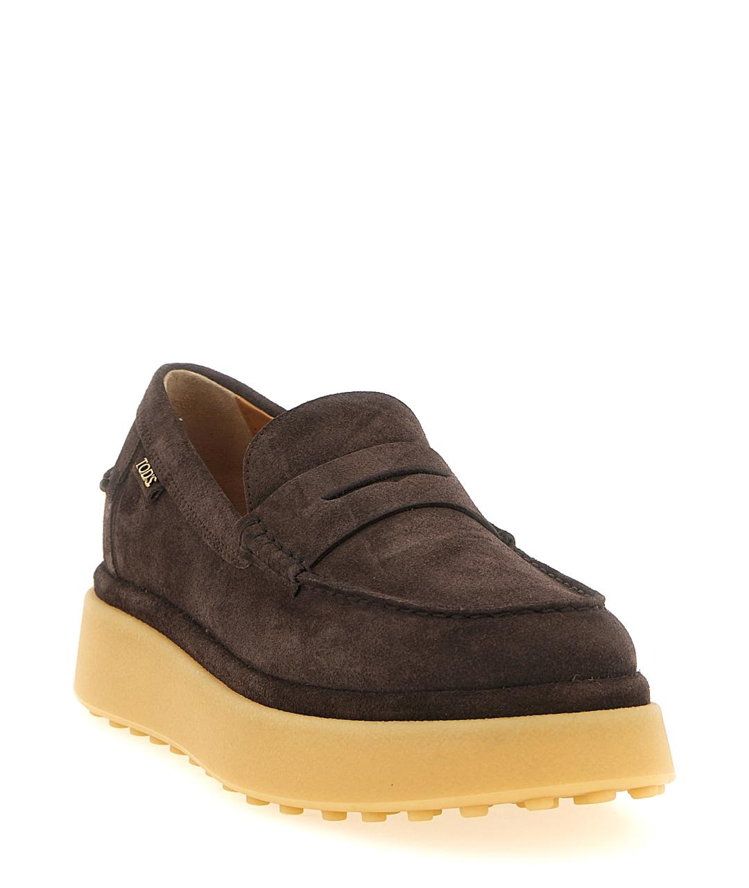 TOD'S Коричневые замшевые лоферы, фото 2