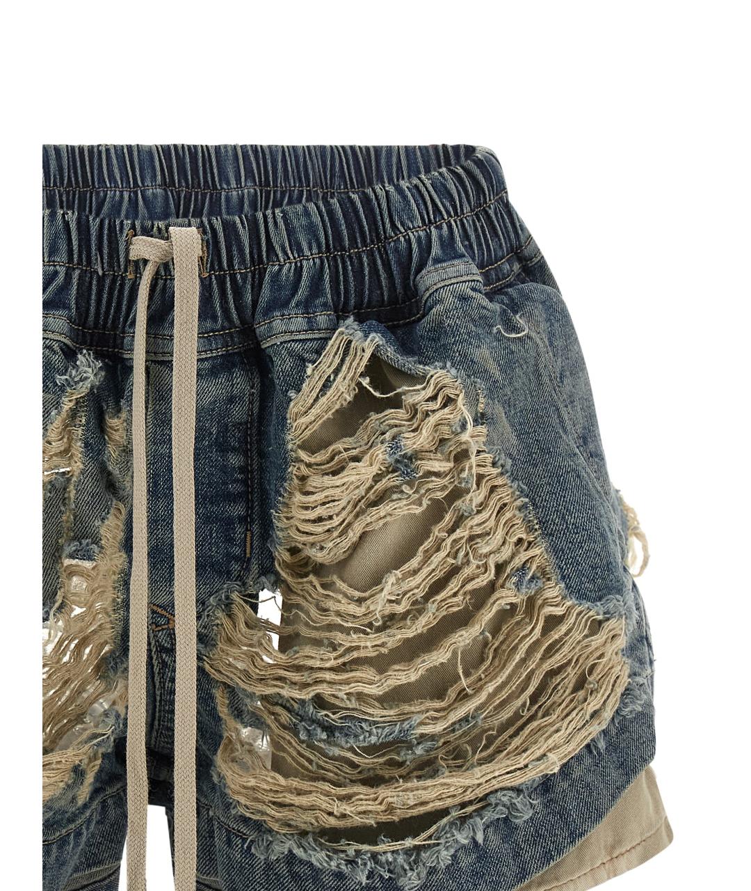 RICK OWENS DRKSHDW Синие хлопковые шорты, фото 3