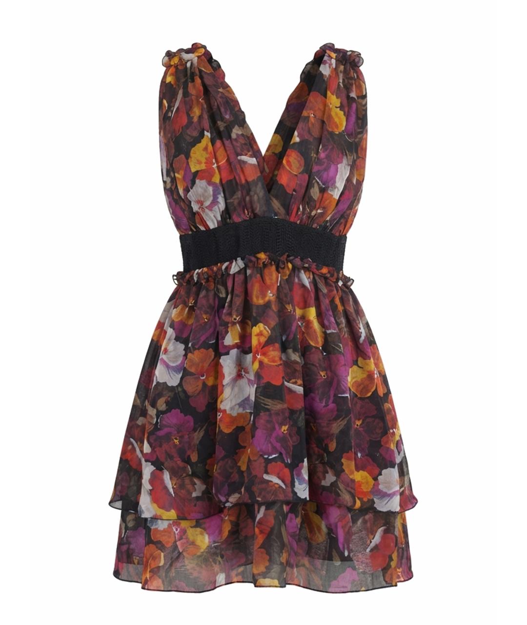 DOLCE&GABBANA Мульти шелковое повседневное платье, фото 8