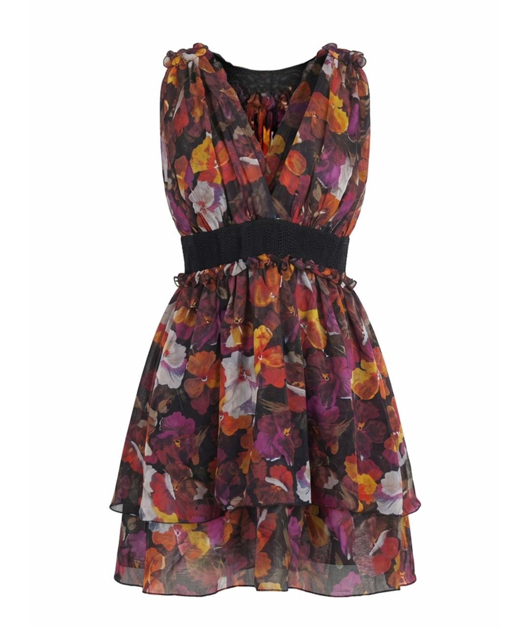 DOLCE&GABBANA Мульти шелковое повседневное платье, фото 1
