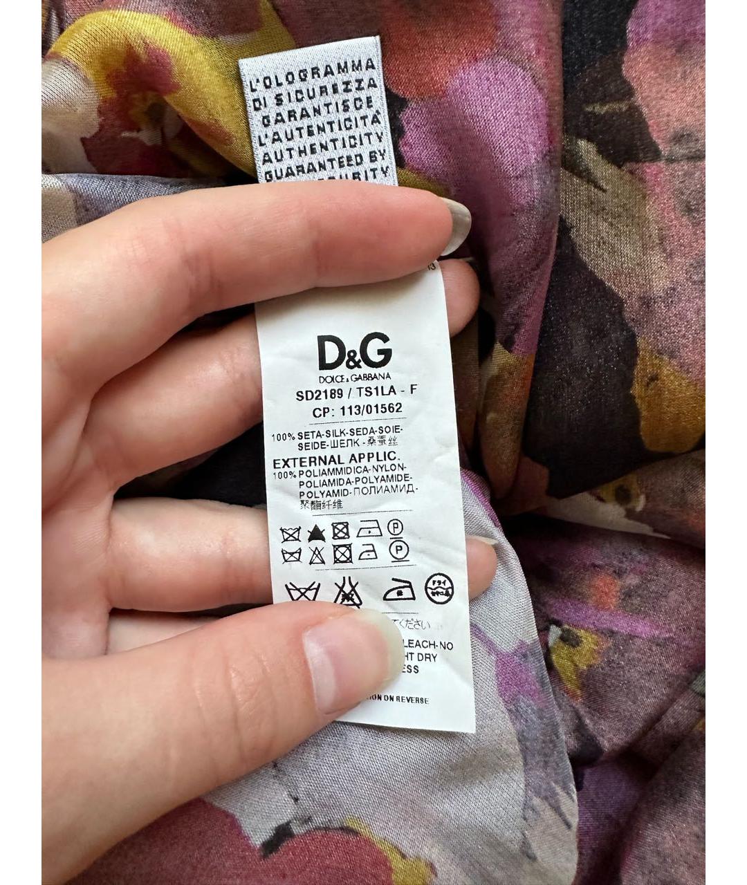DOLCE&GABBANA Мульти шелковое повседневное платье, фото 6