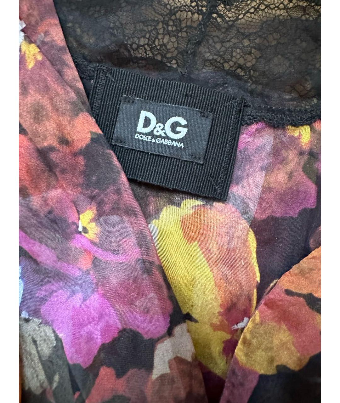DOLCE&GABBANA Мульти шелковое повседневное платье, фото 3