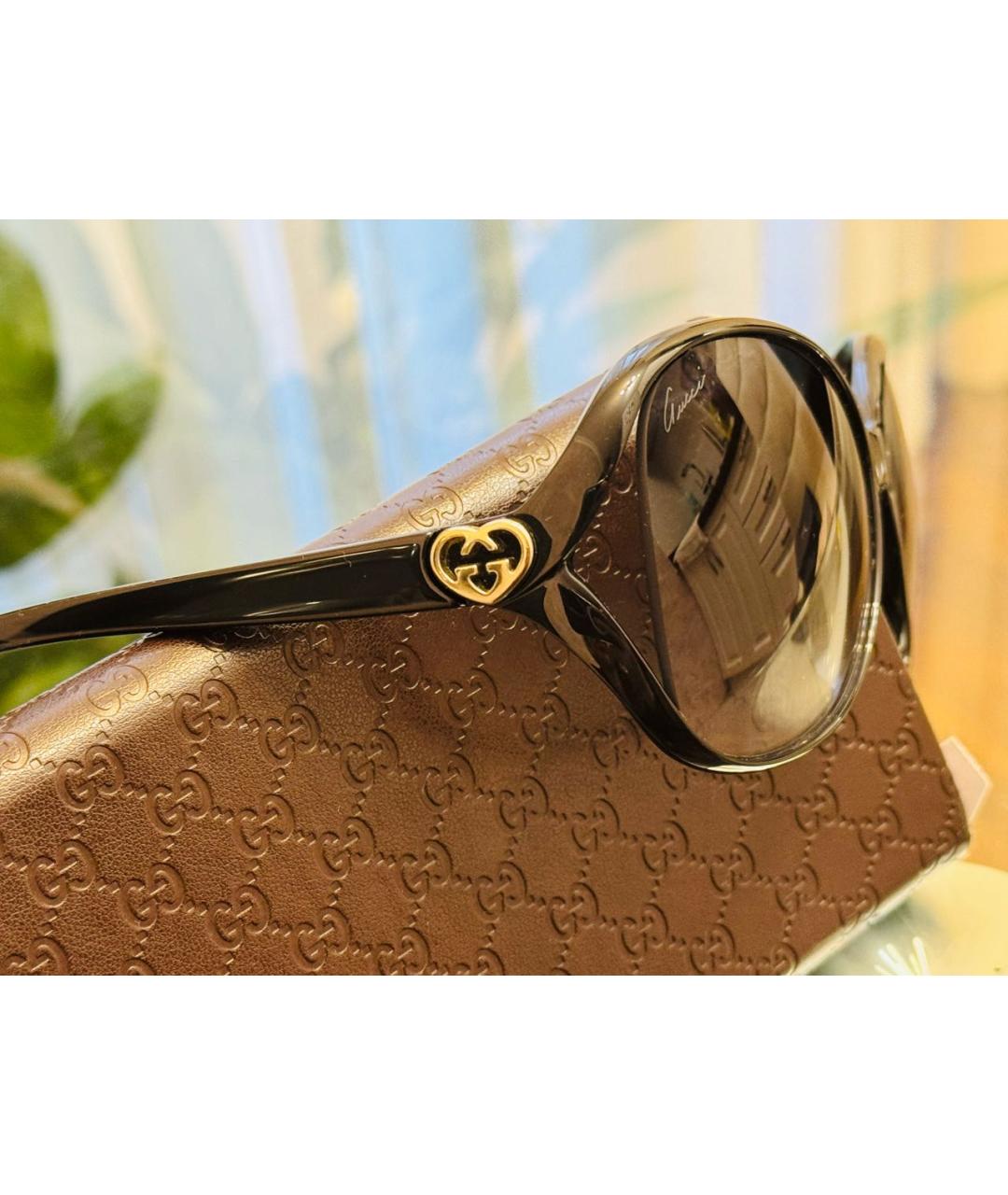 GUCCI Черные пластиковые солнцезащитные очки, фото 3