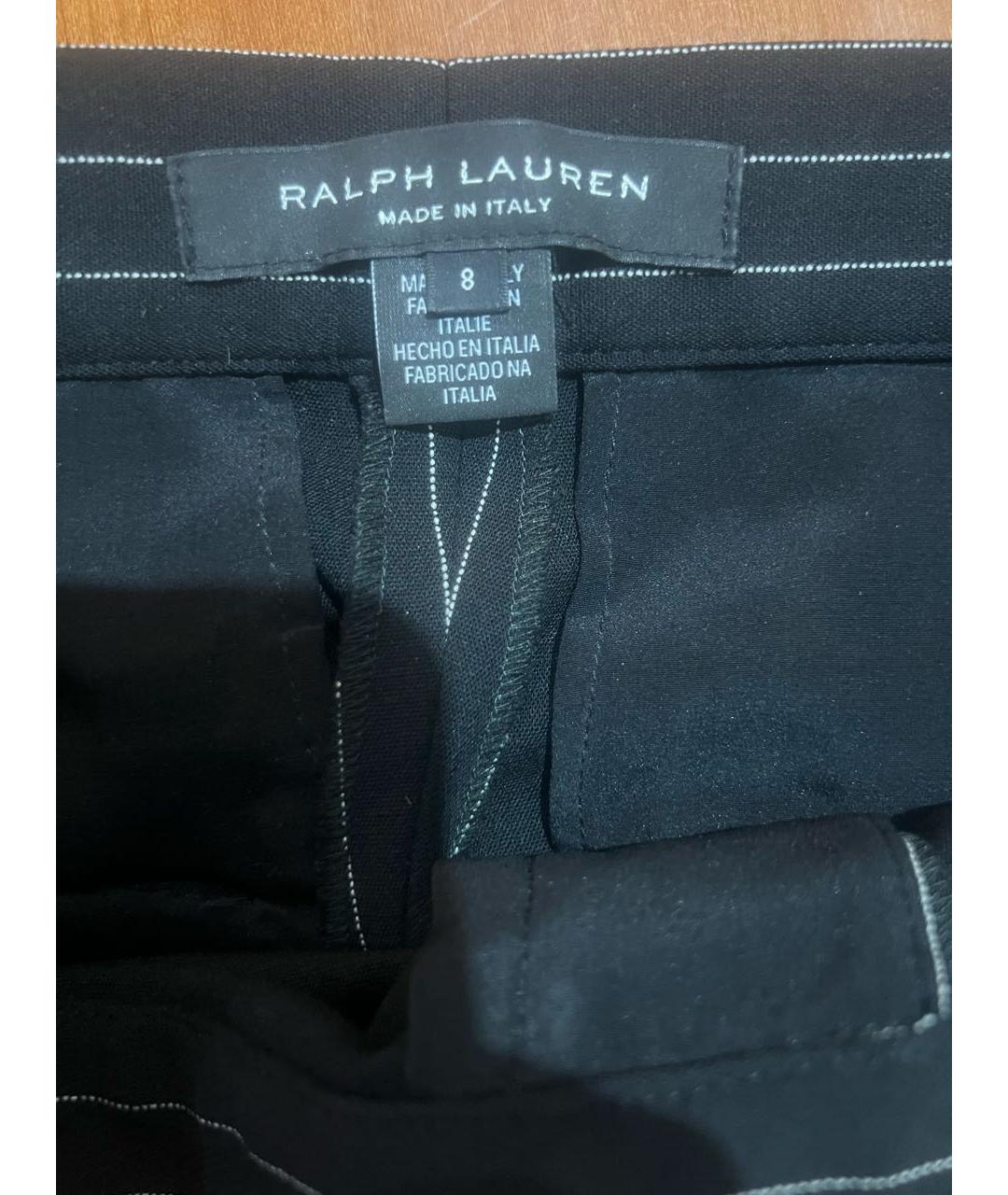 RALPH LAUREN Черные шерстяные брюки узкие, фото 3