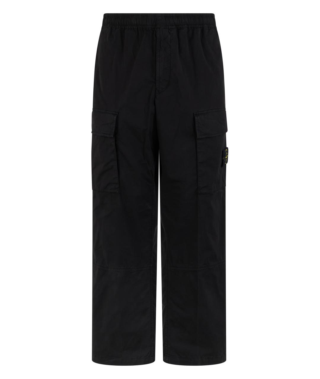 STONE ISLAND Черные хлопковые повседневные брюки, фото 1