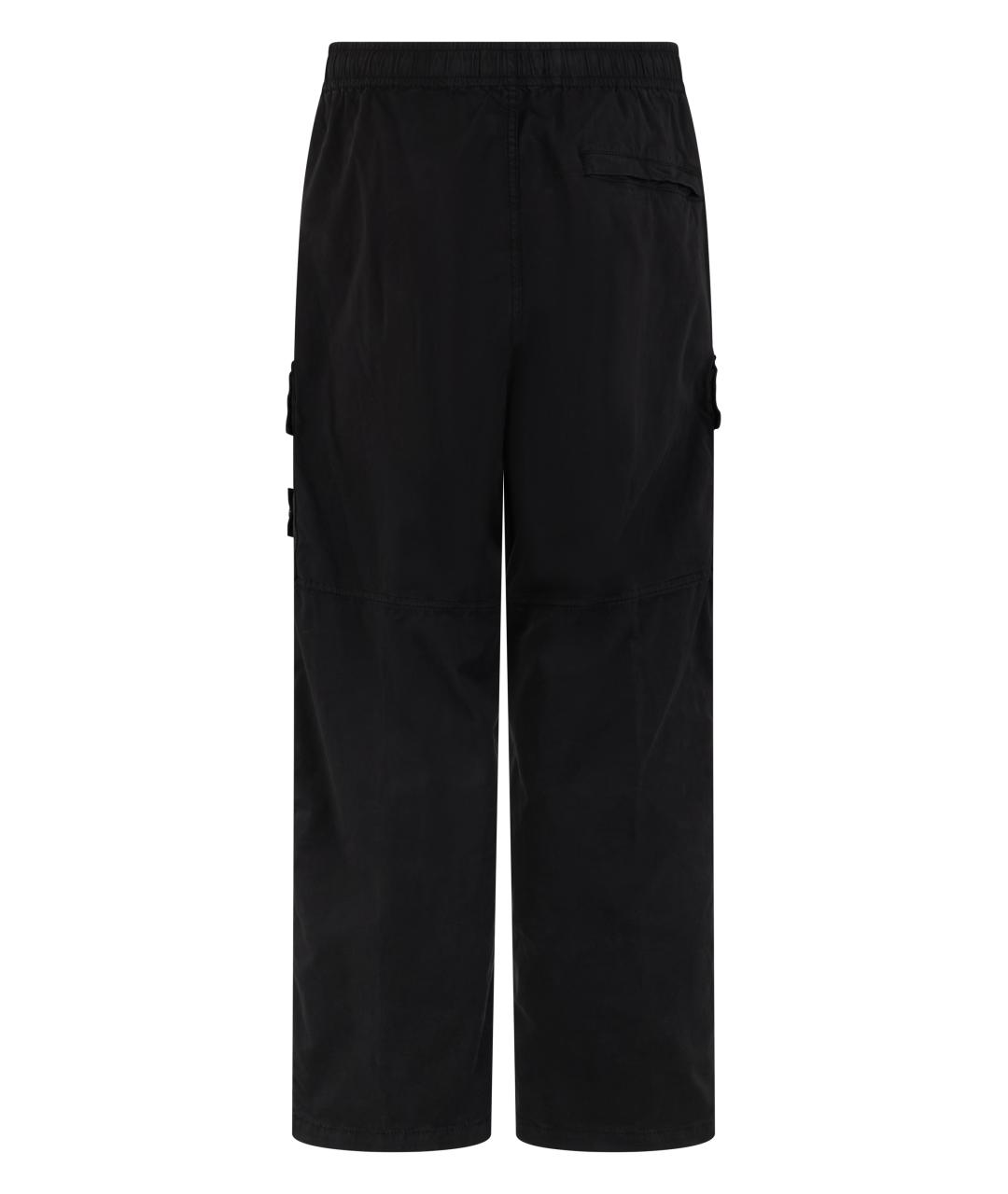 STONE ISLAND Черные хлопковые повседневные брюки, фото 2