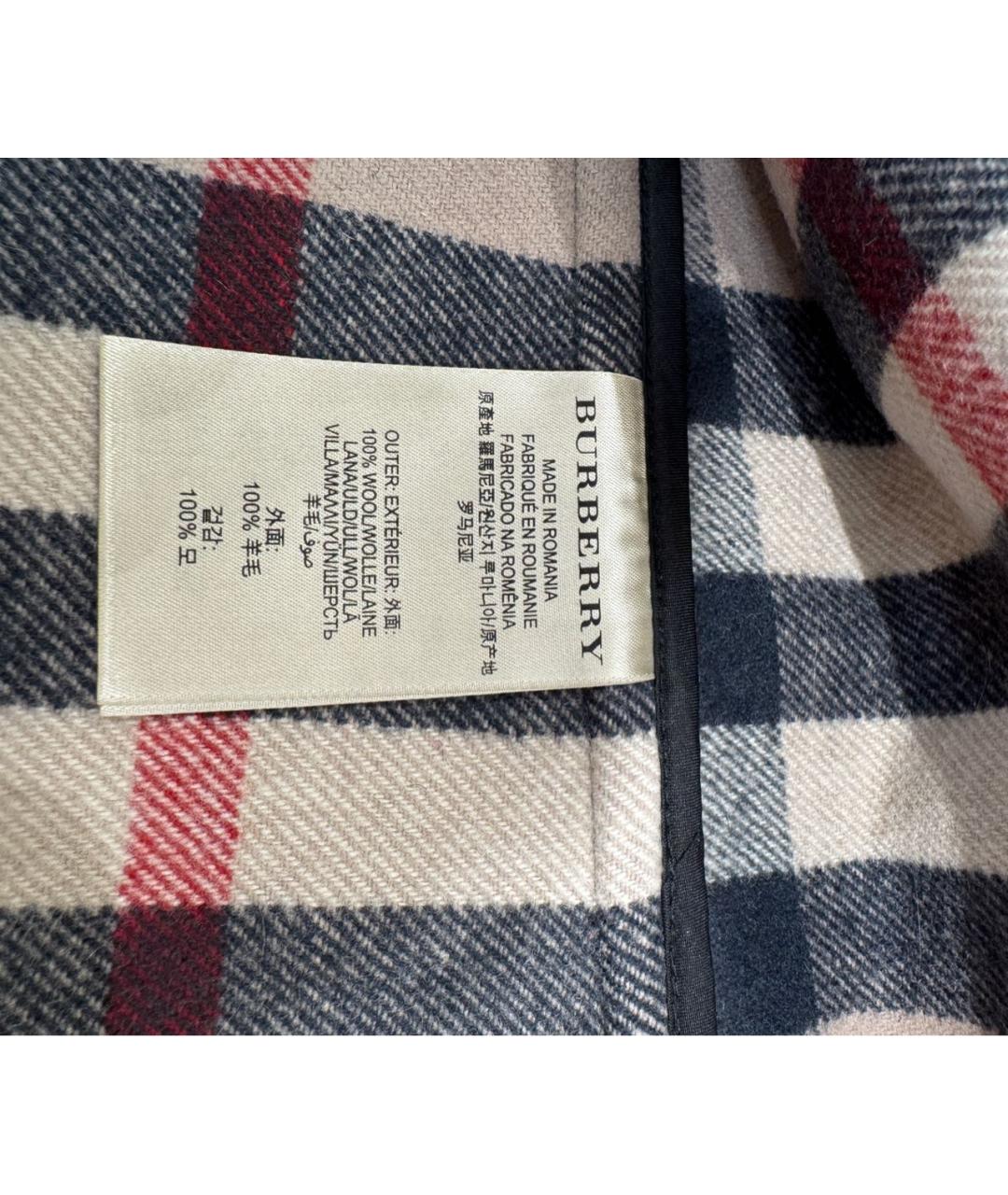BURBERRY Серое шерстяное пальто, фото 4