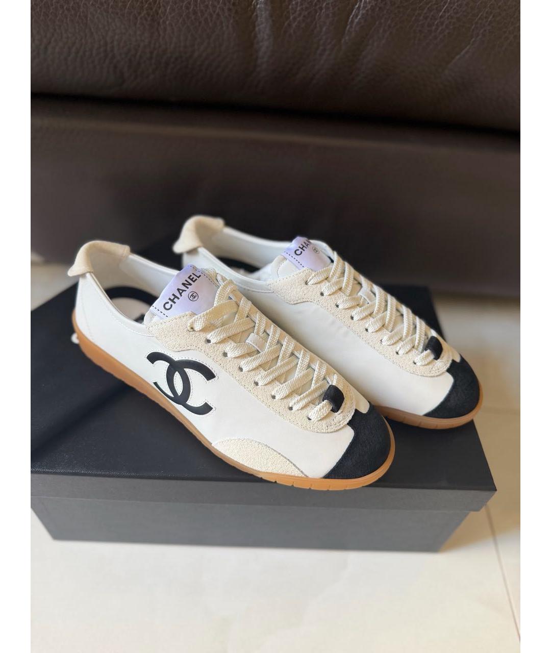 CHANEL Белые кожаные кеды, фото 8