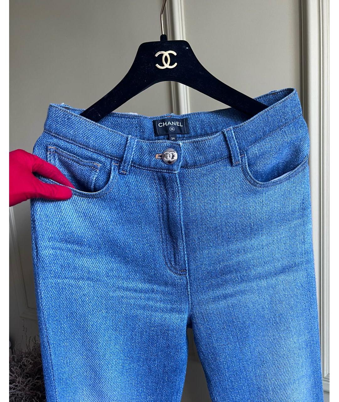CHANEL Голубые хлопко-кашемировые прямые джинсы, фото 6