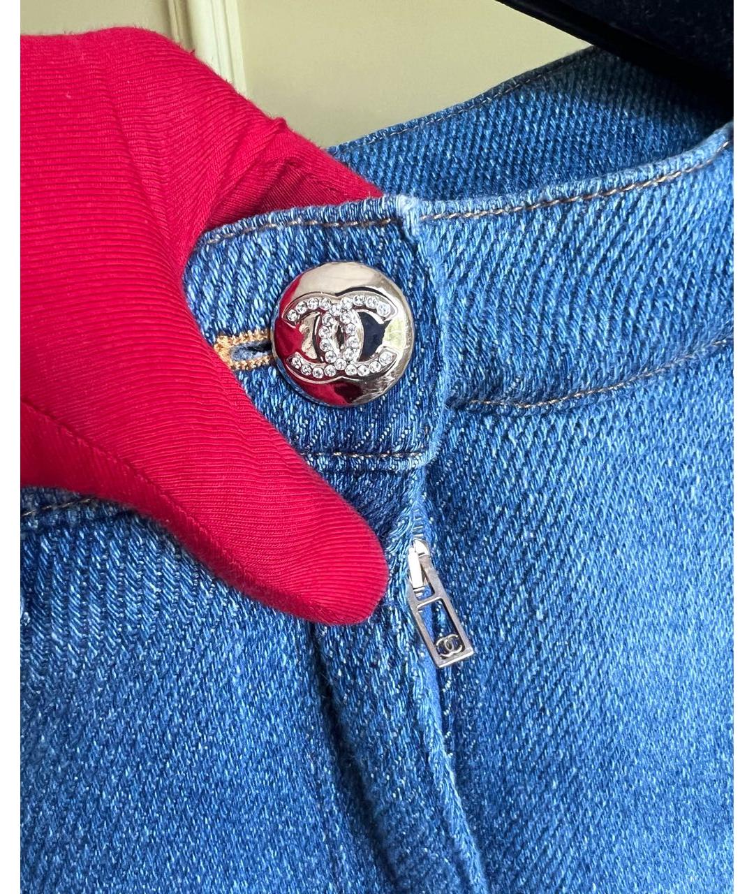 CHANEL Голубые хлопко-кашемировые прямые джинсы, фото 2