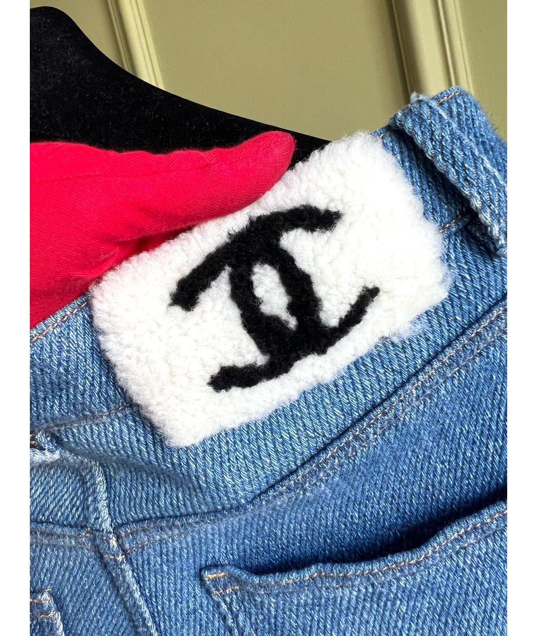 CHANEL Голубые хлопко-кашемировые прямые джинсы, фото 5