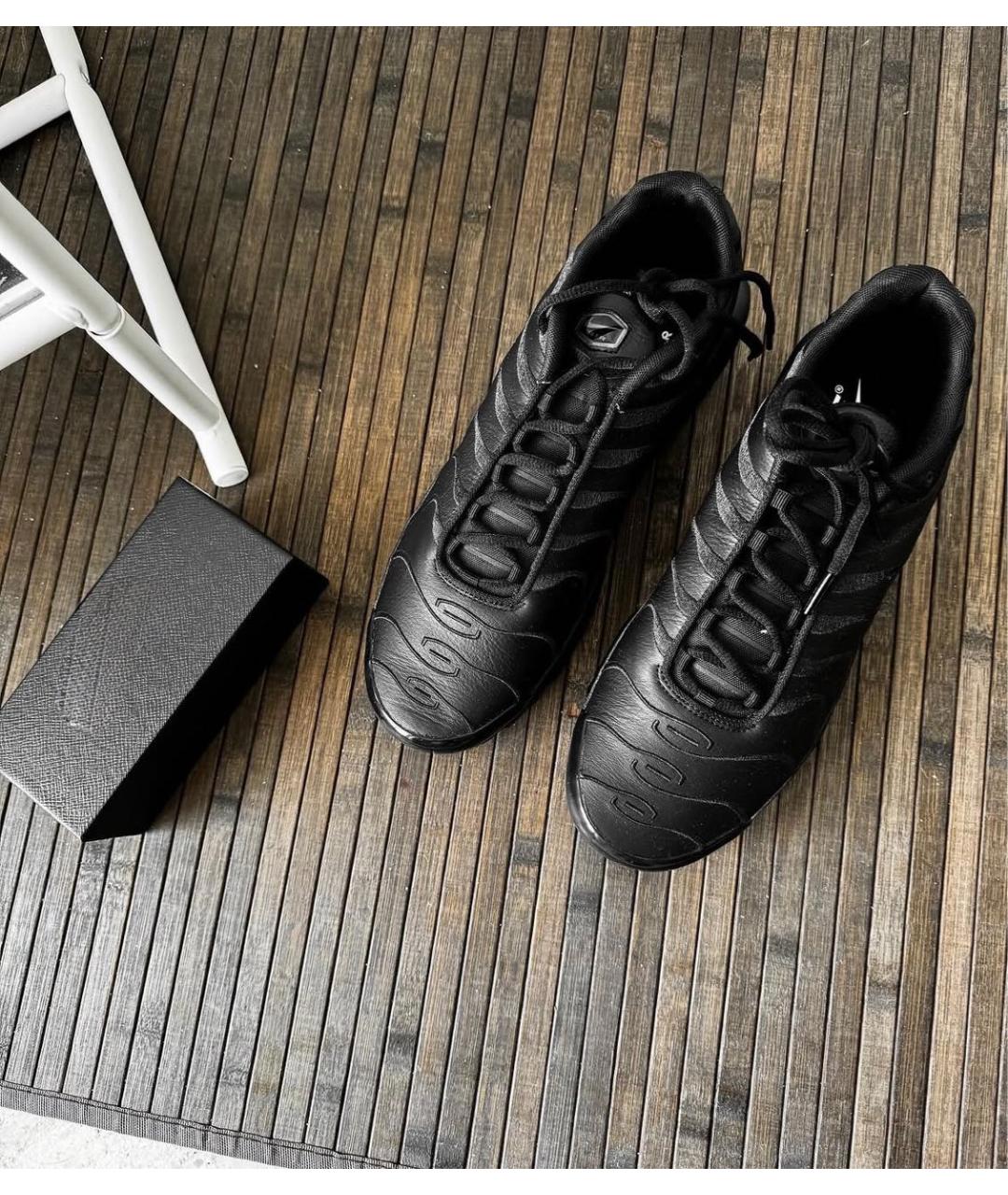 NIKE Черные кожаные низкие кроссовки / кеды, фото 6