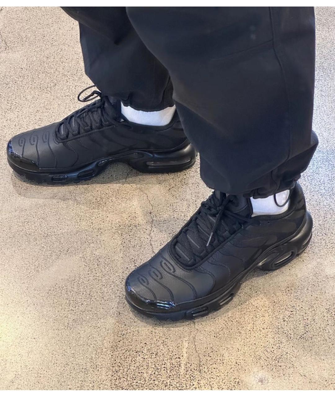 NIKE Черные кожаные низкие кроссовки / кеды, фото 8