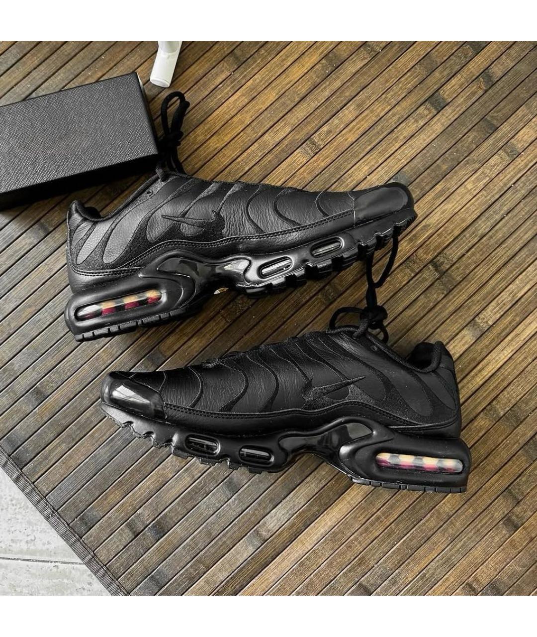 NIKE Черные кожаные низкие кроссовки / кеды, фото 5