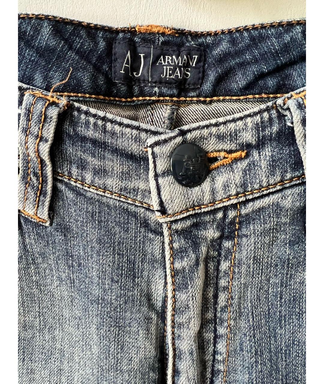 ARMANI JEANS Синие хлопко-эластановые прямые джинсы, фото 3