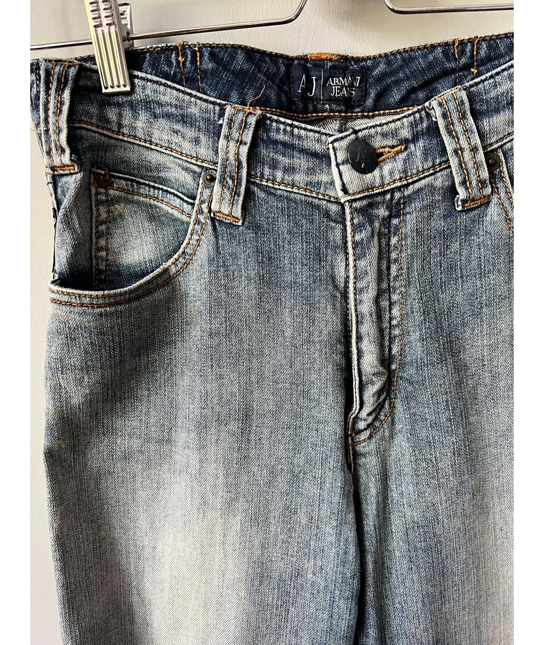 ARMANI JEANS Синие хлопко-эластановые прямые джинсы, фото 4