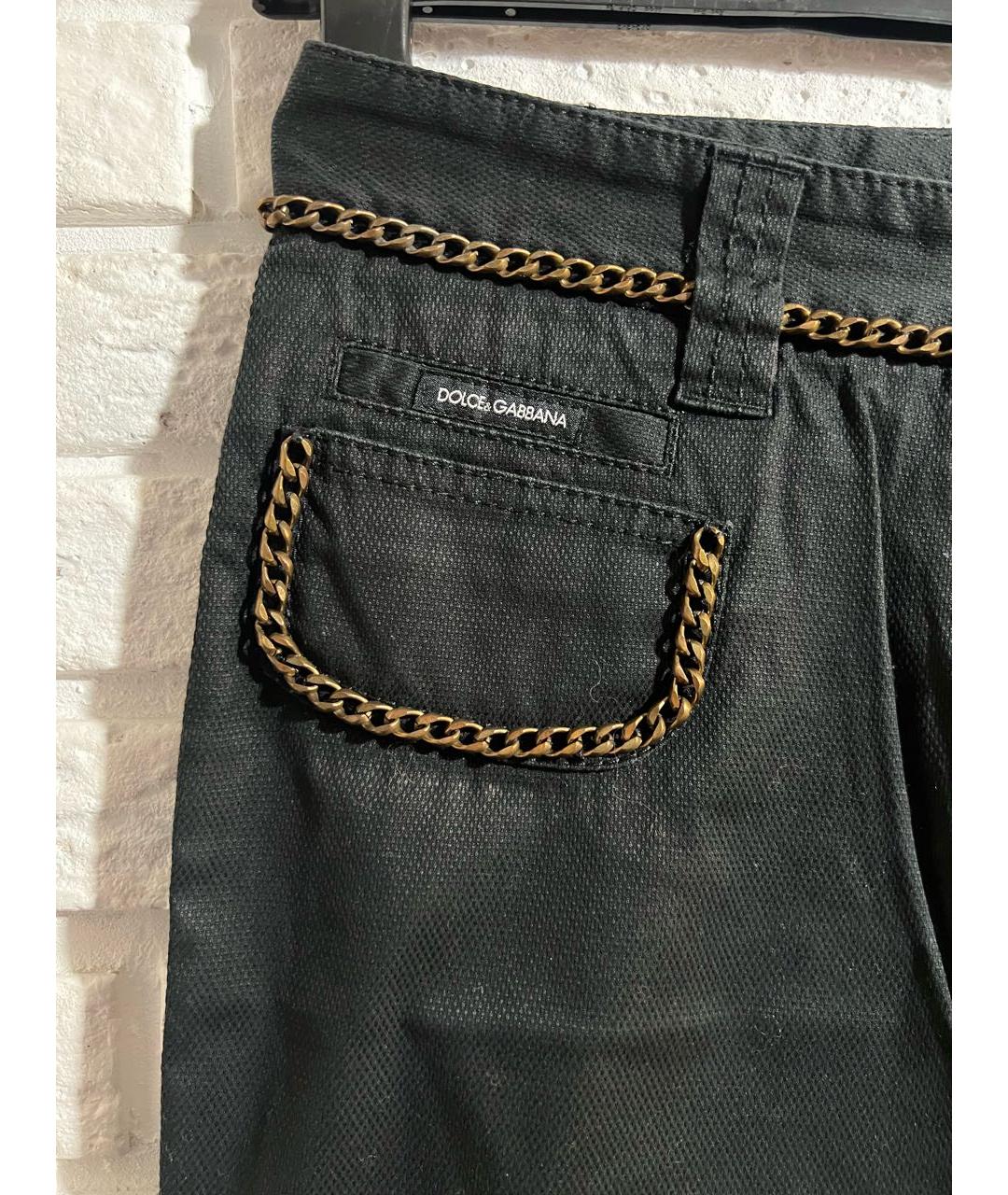 DOLCE&GABBANA Черные хлопковые брюки узкие, фото 3
