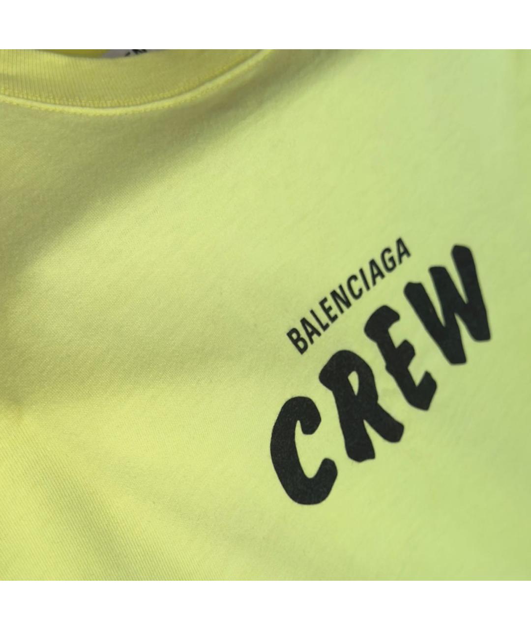 BALENCIAGA Желтая хлопковая футболка, фото 5