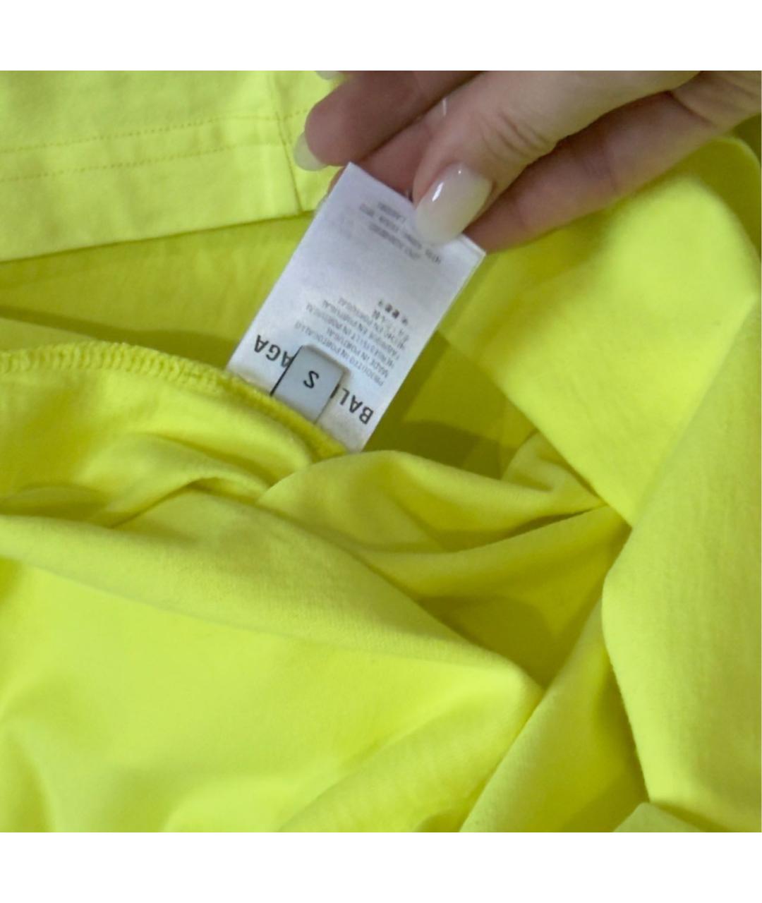 BALENCIAGA Желтая хлопковая футболка, фото 4
