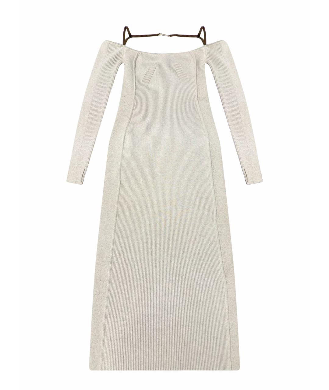 JACQUEMUS Бежевое вискозное повседневное платье, фото 1
