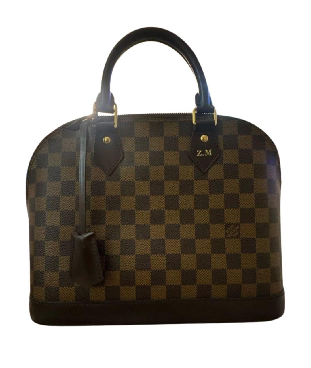 LOUIS VUITTON Коричневая сумка с короткими ручками из канвы, фото 1