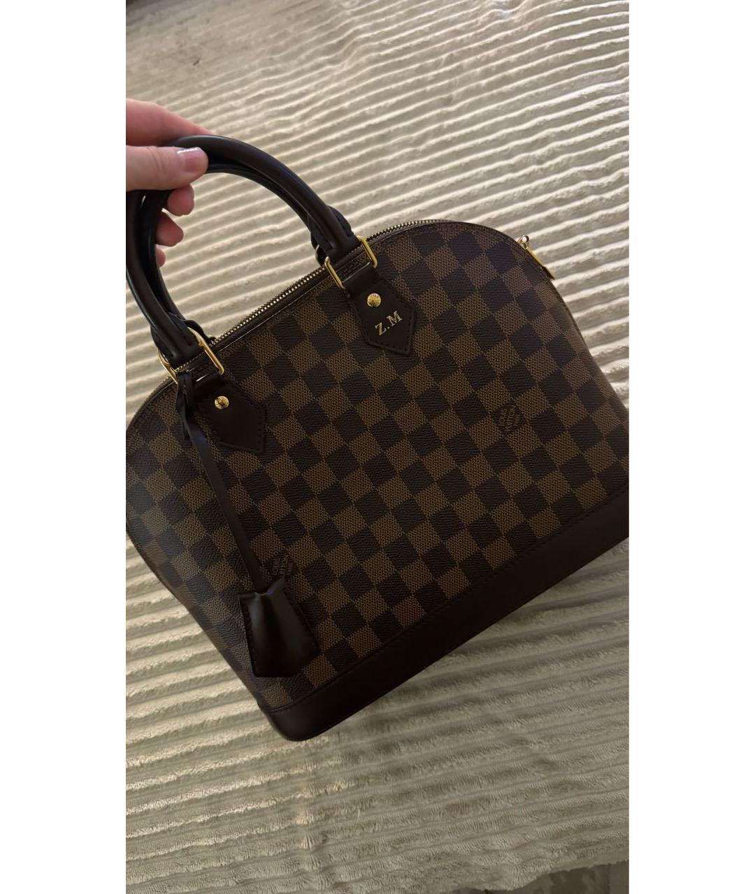 LOUIS VUITTON Коричневая сумка с короткими ручками из канвы, фото 7